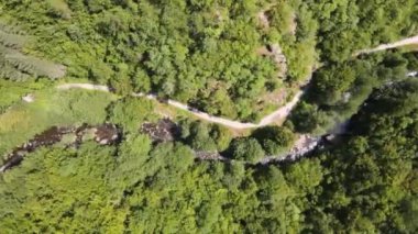 Aerial Summer view of Ecotrail Struilitsa and Devin River gorge, Smolyan Region, Bulgaria