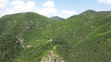 Aerial Summer view of Ecotrail Struilitsa and Devin River gorge, Smolyan Region, Bulgaria
