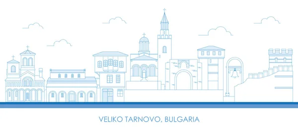 Περίγραμμα Πανόραμα Skyline Της Πόλης Βέλικο Τάρνοβο Βουλγαρία Διανυσματική Απεικόνιση — Διανυσματικό Αρχείο