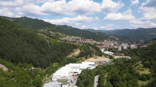 Aerial View Famous Spa Resort Town Devin Smolyan Region Bulgaria — ストック動画