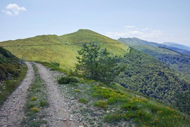 Bulgaristan 'ın Blagoevgrad bölgesindeki Belasitsa Dağı' nın şaşırtıcı yaz manzarası