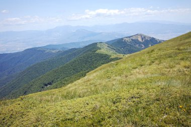 Bulgaristan 'ın Blagoevgrad bölgesindeki Belasitsa Dağı' nın şaşırtıcı yaz manzarası