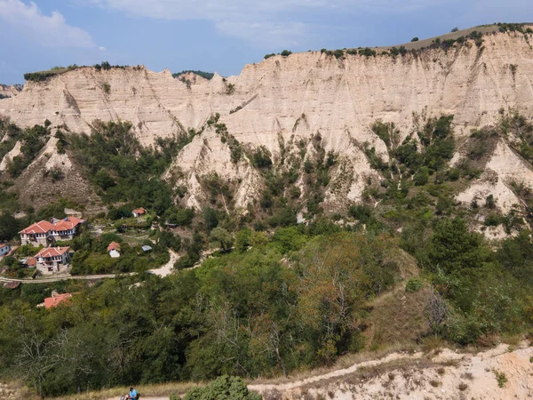 Légi Kilátás Melnik Homoki Piramisok Blagoevgrad Régió Bulgária — Stock Fotó