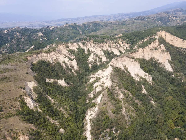 Vista Aérea Das Pirâmides Areia Melnik Região Blagoevgrad Bulgária — Fotografia de Stock