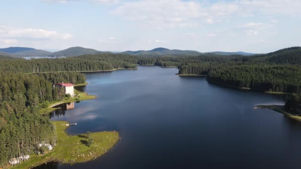 Aerial Summer View Shiroka Polyana Wide Meadow Reservoir Pazardzhik Region — Stock Video