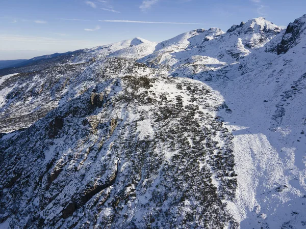 Increíble Paisaje Invierno Aéreo Montaña Rila Cerca Del Pico Malyovitsa — Foto de Stock