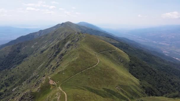 Aerial Sunset View Belasitsa Mountain Blagoevgrad Region Bulgaria — Stock Video