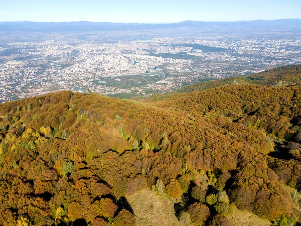 Fantastisk Antenn Höst Panorama Över Vitosha Mountain Sofia City Regionen — Stockfoto