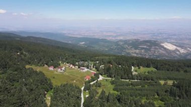 Aerial Sunset view of  Rhodopes Mountains near Beglika Reservoir, Pazardzhik Region, Bulgaria