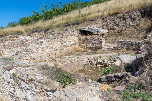Ερείπια Της Αρχαίας Πόλης Της Μακεδονίας Heraclea Sintica Που Βρίσκεται — Φωτογραφία Αρχείου