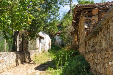 Otantik ondokuzuncu yüzyıl evlerine sahip Svezhen köyü, Filibe bölgesi, Bulgaristan
