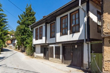 Otantik ondokuzuncu yüzyıl evlerine sahip Svezhen köyü, Filibe bölgesi, Bulgaristan