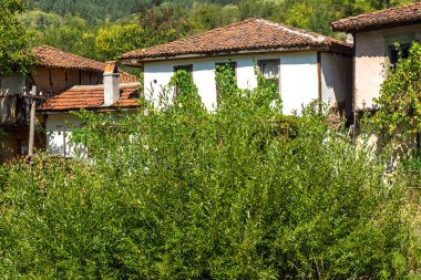 Otantik ondokuzuncu yüzyıl evlerine sahip Svezhen köyü, Filibe bölgesi, Bulgaristan