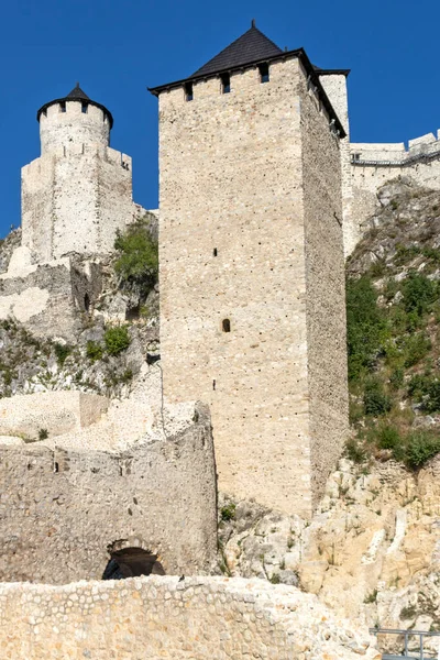 Руины Средневекового Укрепленного Городка Голубац Берегу Дуная Сербия — стоковое фото