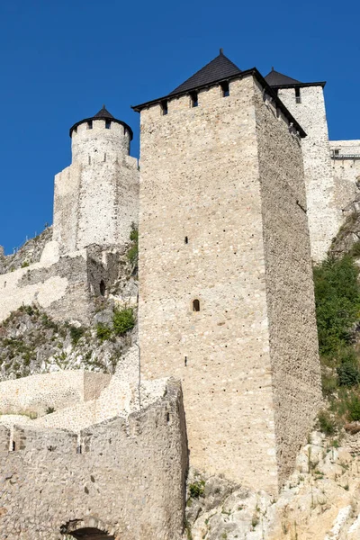 Ruïnes Van Middeleeuwse Vestingstad Golubac Aan Kust Van Donau Servië — Stockfoto