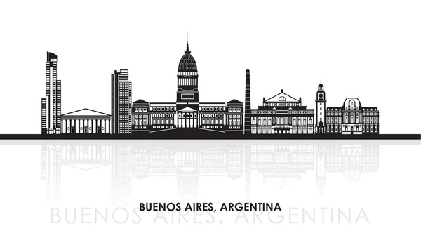 Panorama Horizonte Silhueta Cidade Buenos Aires Argentina Ilustração Vetorial —  Vetores de Stock