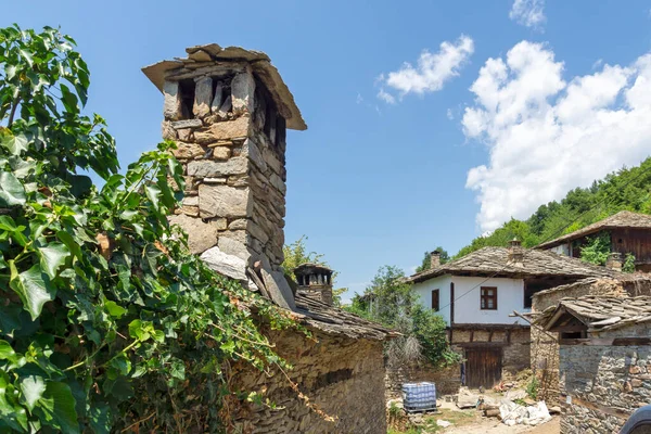 Село Лештен Автентичними Будинками Дев Ятнадцятого Століття Благородська Область Болгарія — стокове фото