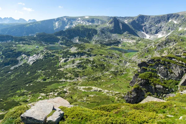 Erstaunliche Landschaft Des Rila Gebirges Der Nähe Des Beängstigenden Sees — Stockfoto