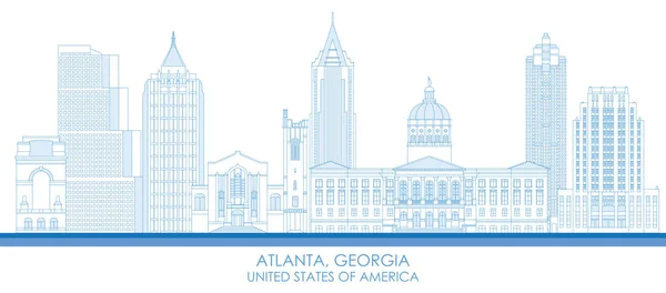 Disposition Skyline Panorama Över Atlanta Georgien Usa Vektor Illustration — Stock vektor