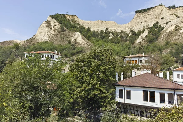 Melnik Bulgarije August 2022 Typische Straat Oude Huizen Het Historische — Stockfoto