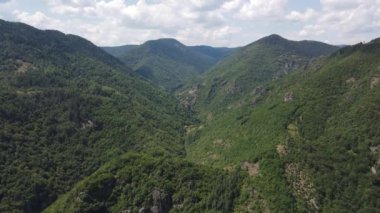 Aerial Summer view of Ecotrail Struilitsa and Devin River gorge, Smolyan Region, Bulgaria