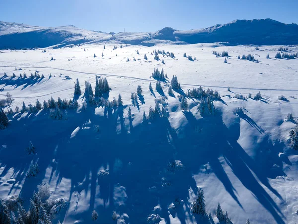 Aerial Winter View Vitosha Mountain Περιφέρεια Πόλης Της Σόφιας Βουλγαρία — Φωτογραφία Αρχείου