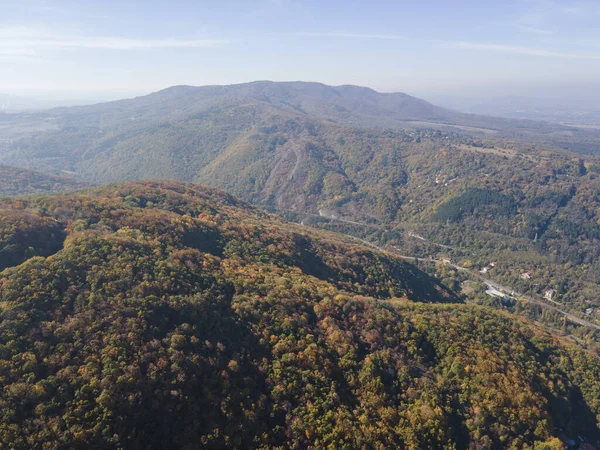 Amazing Aerial Autumn Panorama Van Vitosha Mountain Sofia City Region — Stockfoto