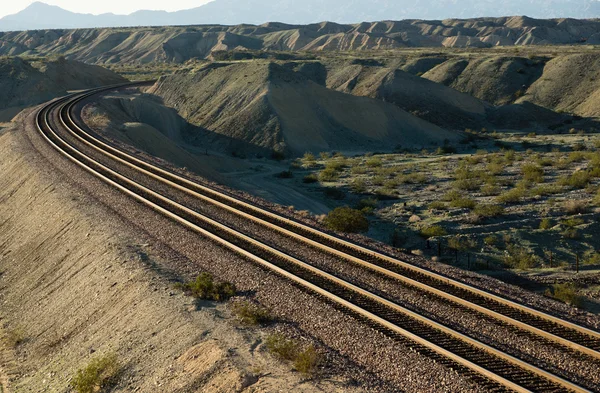 Woestijn spoorweg scene — Stockfoto
