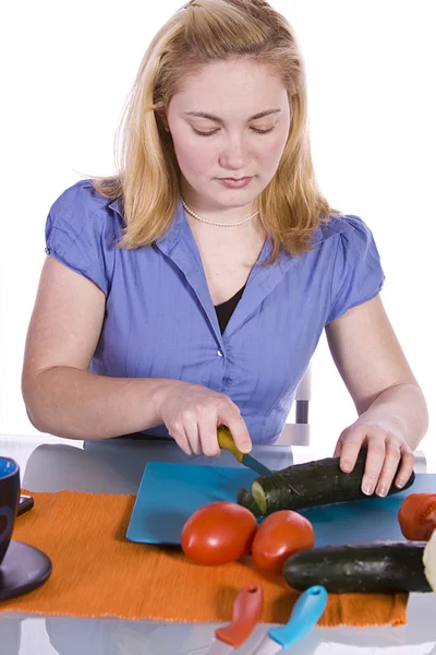 Beautiful Girl Preparing Food Stock Image