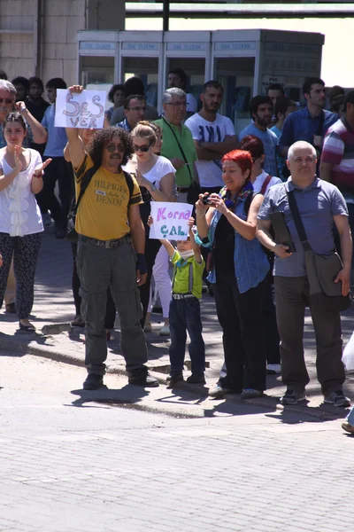 СТАНБУЛ - 1 ИЮНЯ: Общественная акция в парке Гези против правительства — стоковое фото