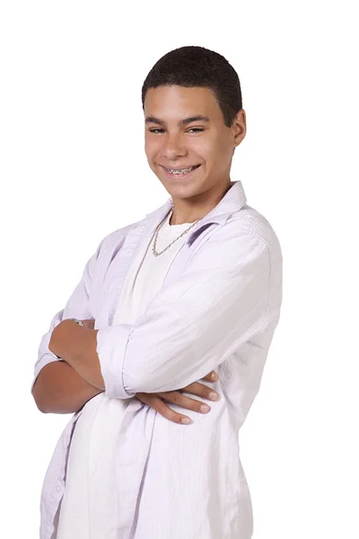 Hispanic Boy with his Arms Crossed — Stock Photo, Image