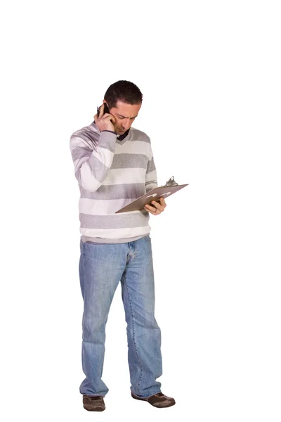 Casual Businessman With a Clipboard — Stock Photo, Image