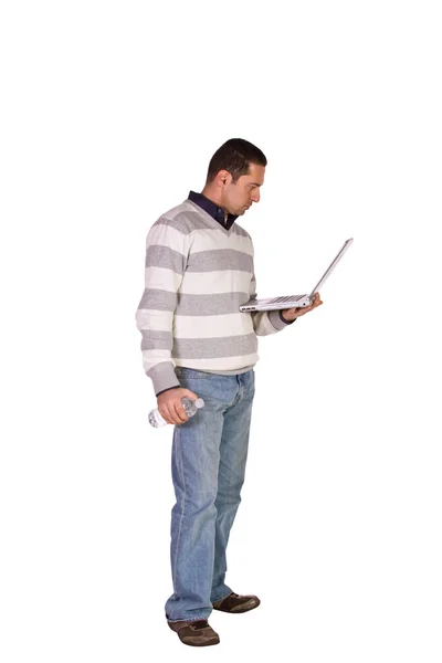 Businessman Posing with his Laptop — Stock Photo, Image