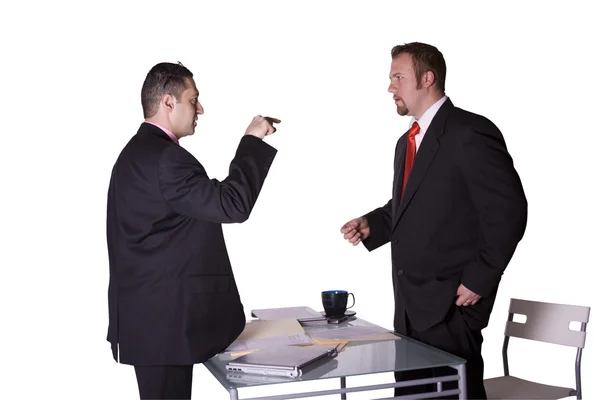 Businessmen Fighting Across the Desk — Stock Photo, Image