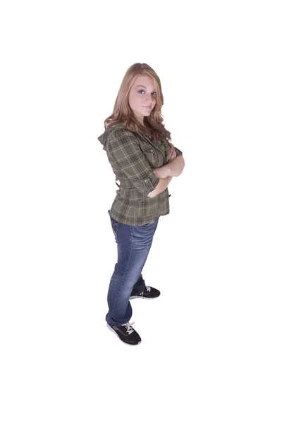 Linda adolescente con los brazos cruzados — Foto de Stock