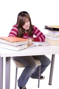 jonge student studeren voor examens