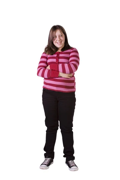 Adolescente de pie en un fondo blanco —  Fotos de Stock