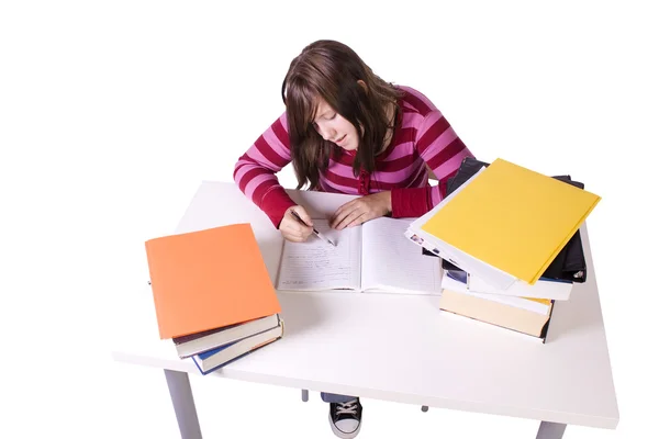 Jovem estudante estudando para exames — Fotografia de Stock