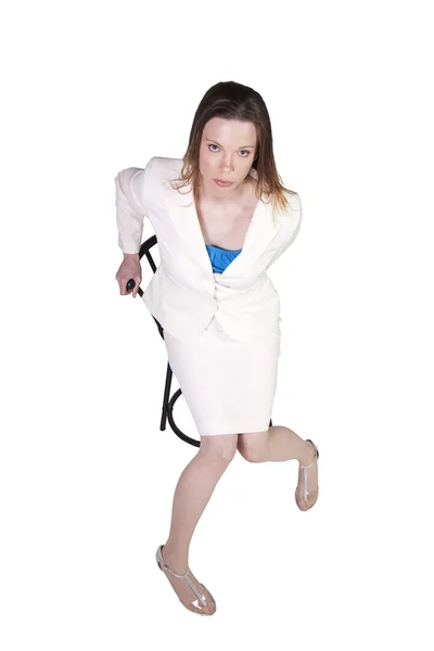 Girl on a Chair Posing — Stock Photo, Image