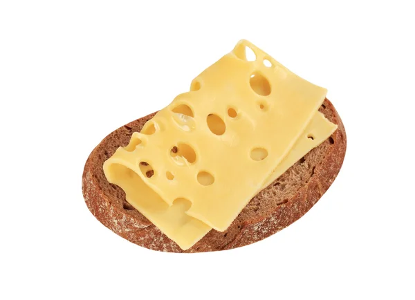 Pão e queijo suíço — Fotografia de Stock