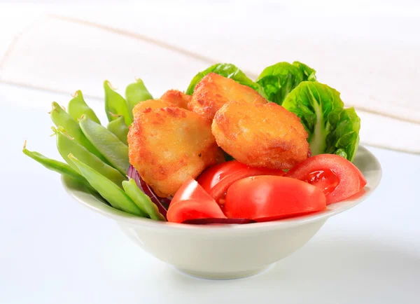 Crispy fritters with vegetables — Stock Photo, Image