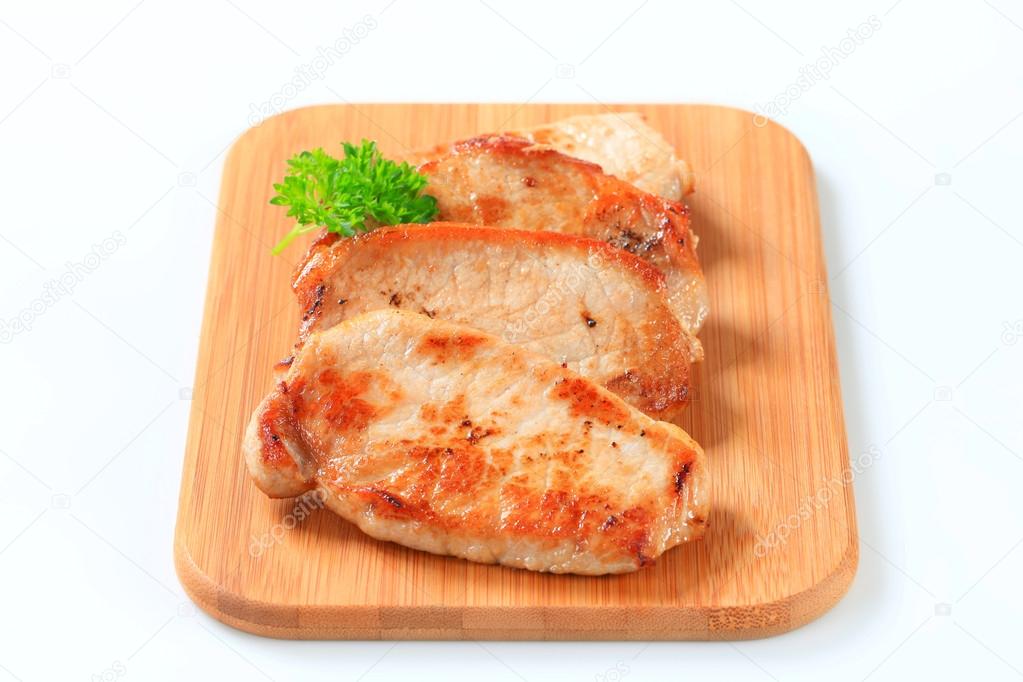 Pan seared pork cutlets