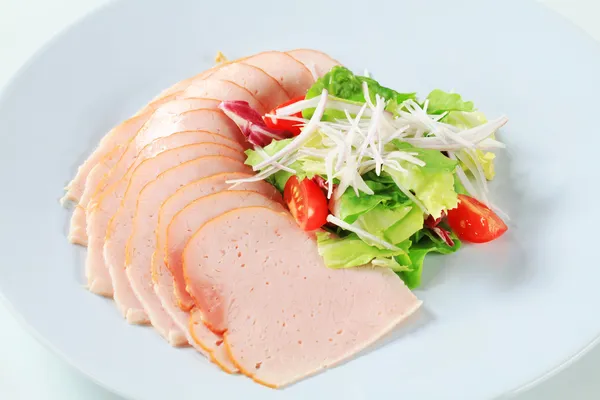 Delicately sliced chicken ham — Stock Photo, Image