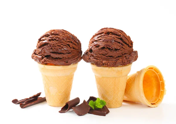 Chocolate ice cream cones Stock Picture