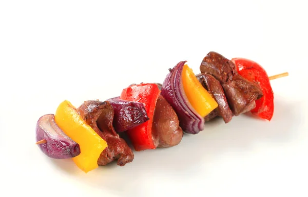 Chicken liver shish kebab — Stock Photo, Image