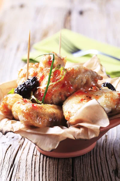 Sweet chili chicken wings — Stock Photo, Image