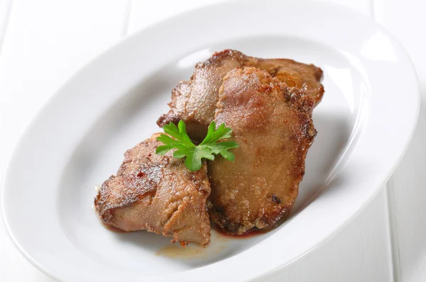 Pan fried liver — Stock Photo, Image
