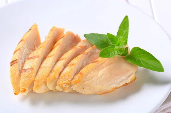 Slices of grilled chicken breast — Stock Photo, Image