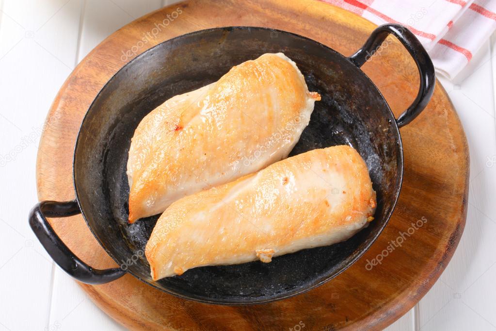 Seared chicken breast fillets