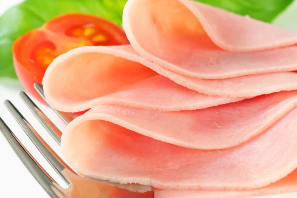 Thin slices of ham — Stock Photo, Image